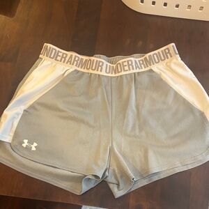 Under Armour Women's Athletic Shorts in Gray and White
